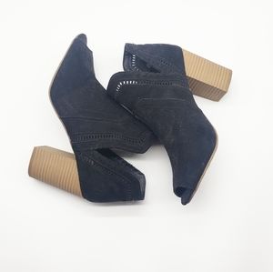 Fergalicious Black Faux Suede Cut Out Booties Size 8.5